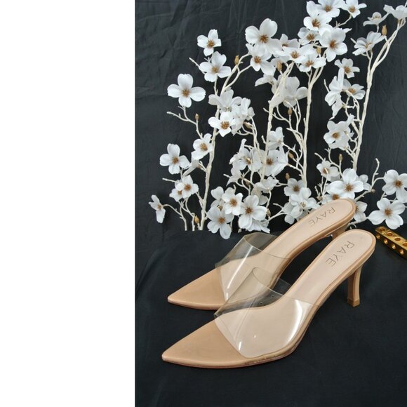 RAYE Nude Leather Ankle Strap High Heel Sandals Size 7.5 - Picture 3 of 11